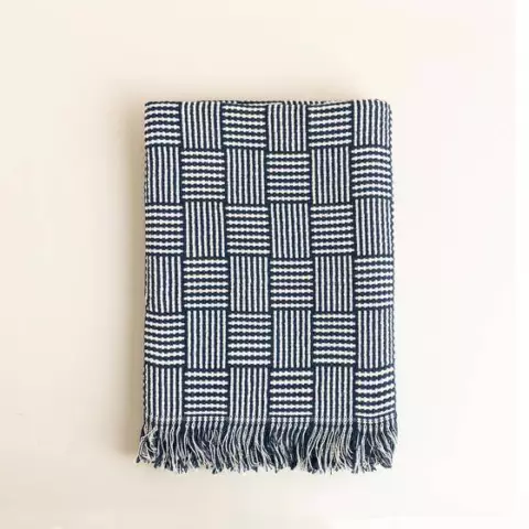 Arma koltuk şalı indigo 140x190